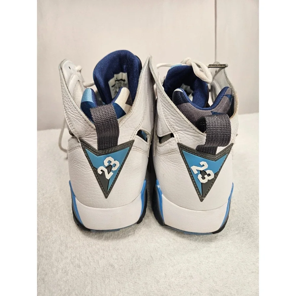 AIR JORDAN 7 VII RETRO USED SIZE 12 WHITE FRENCH BLUE FLINT GREY 304775-107 - Picture 3 of 9